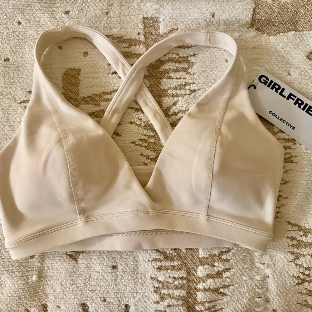 Girlfriend NWT Collective Beige Cross-Back Bra
